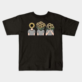 Flower heads - Digital drawing pencil - Colour Kids T-Shirt